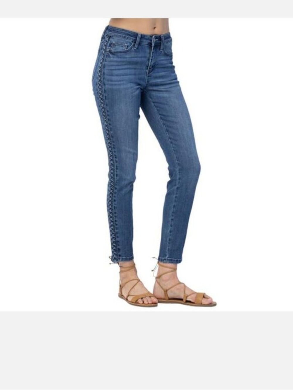 Judy Blue Relaxed Fit Braided Jeans Size 9/29
